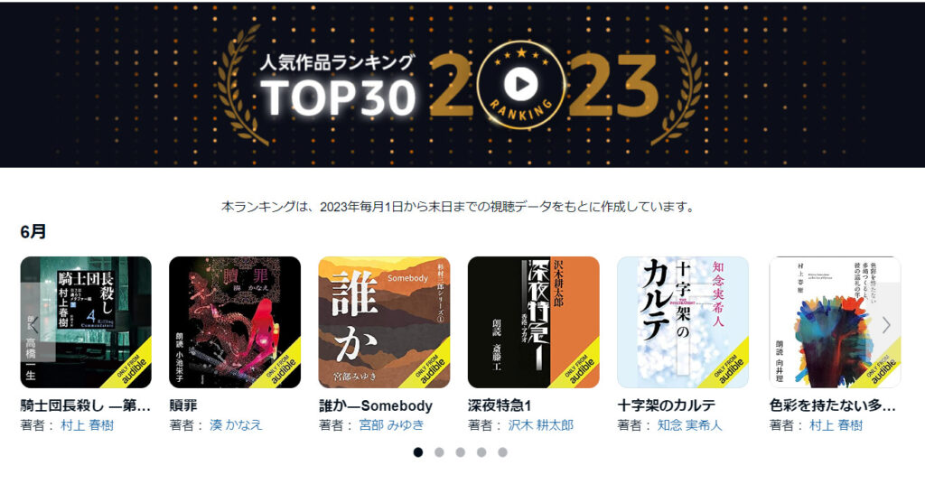 audibleのランキング