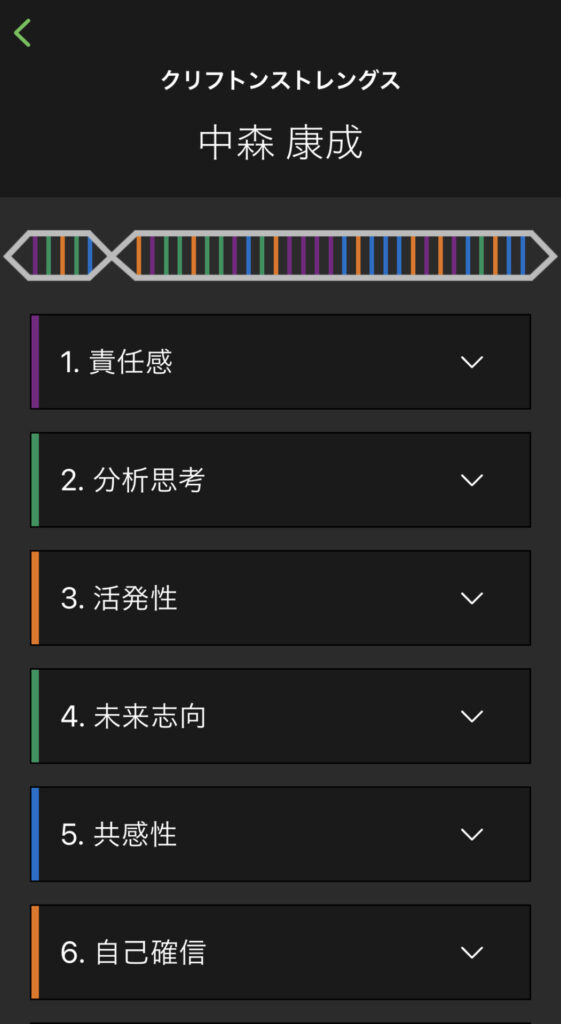 ストレングスファインダー結果